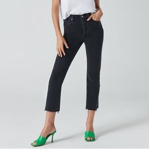 Aritzia Arlo High Rise Straight Jean in Black